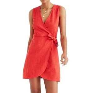 Madewell Red Wrap Sleeveless Dress